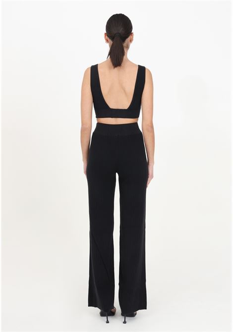 Women's black flared trousers in ribbed stretch cotton CALVIN KLEIN JEANS | J20J222599BEHBEH